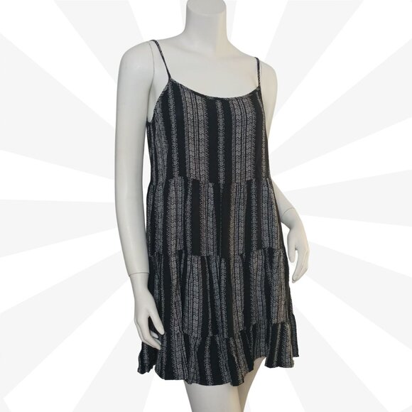 Free People Tiered Ruffle Boho Mini Dress Size Small Scoop Neck Strappy - Picture 1 of 8